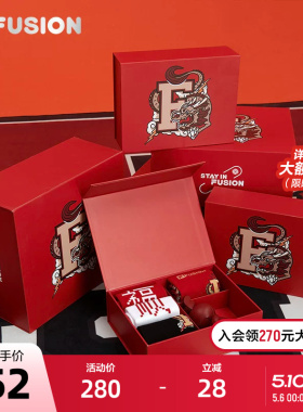 FILA FUSION斐乐潮牌情侣款高腰袜套装2024春新款运动长筒袜4双装
