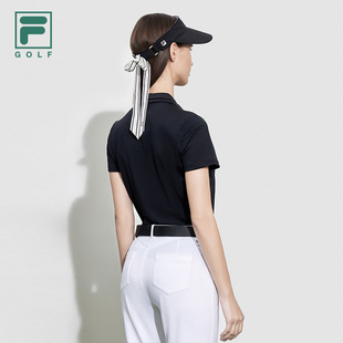 FILA 2023夏新高尔夫运动泡泡布上衣 斐乐官方女子针织短袖 POLO衫