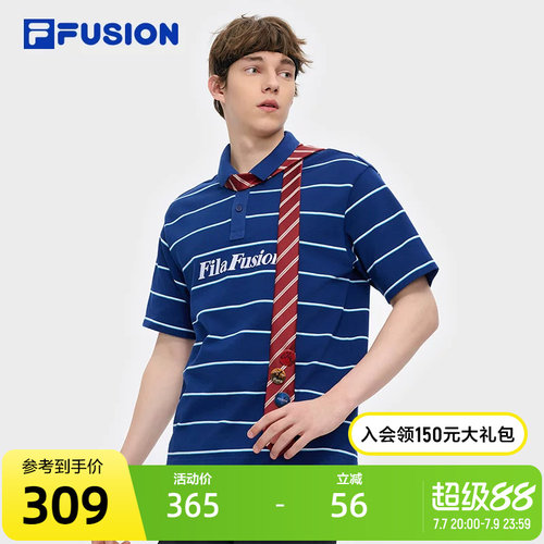 FILAFUSION斐乐针织短袖POLO衫