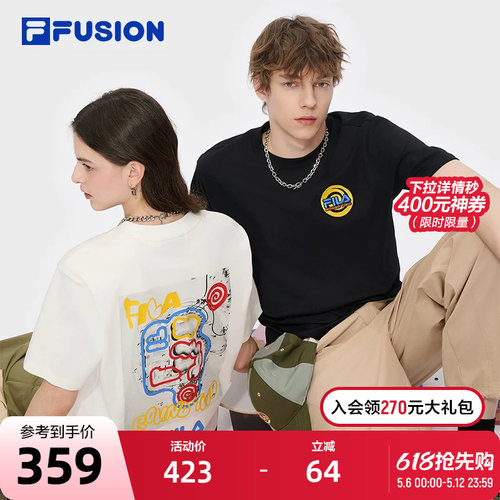 FILAFUSION斐乐情侣短袖T