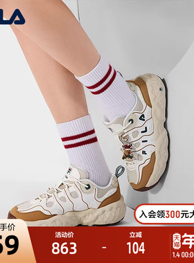 FILA 斐乐官方女鞋MUFFIN XMAS 老爹鞋2026新款斐乐松饼鞋圣诞版
