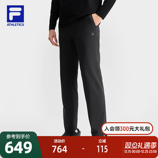 斐乐官方男士 跑步运动直筒裤 梭织长裤 基础灵动裤 2025春新款 FILA