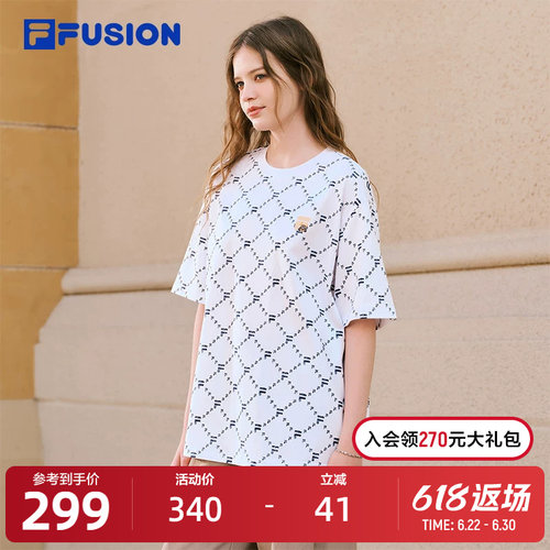 FILAFUSION斐乐情侣短袖T