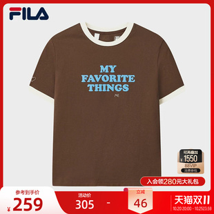 韩素希同款|FILA斐乐女短袖T恤女秋新款上衣含宠物服及帆布包