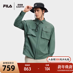 衬衫 斐乐男外套24秋新户外运动宽松工装 EARTH联名系列 FILA｜BBC