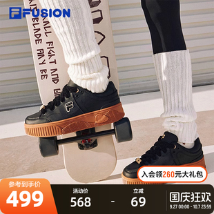 運動鞋 FILA 新餅干鞋 2023冬季 FUSION斐樂潮牌女鞋 STACK場下滑板鞋