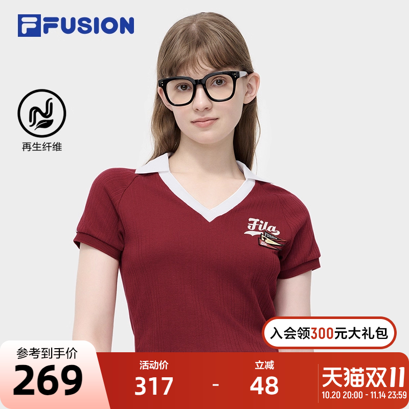 FILAFUSION斐乐女子短袖POLO