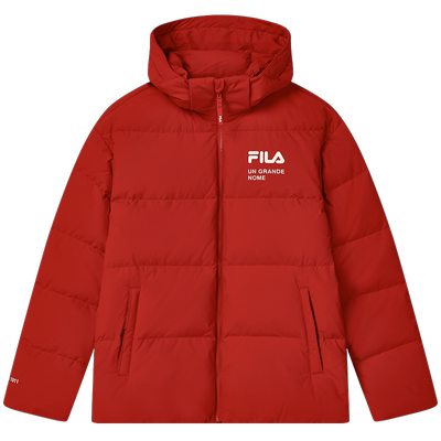 FILA斐乐官方情侣羽绒服短款冬季宽松运动连帽保暖男女同款厚外套