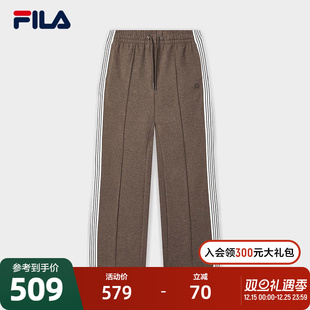 简约基础休闲轻运动直筒裤 FILA 2025春新款 针织长裤 斐乐官方男士