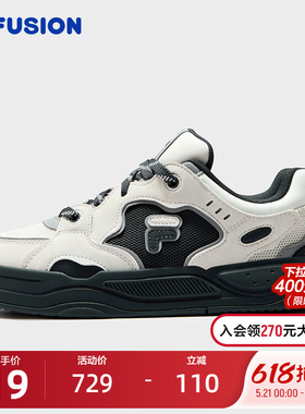 FILA FUSION斐乐潮牌BANK II DX女鞋2026夏季新款板鞋厚底板鞋