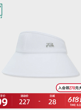 FILA斐乐空顶帽女帽2025夏季新款高尔夫运动帽子蝴蝶结遮阳帽白色