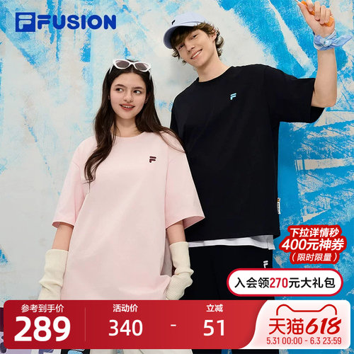 FILAFUSION斐乐中性针织短袖衫