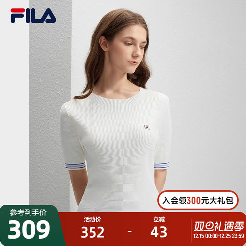 FILA斐乐女子短袖编织衫