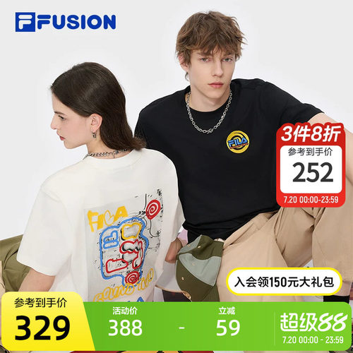 FILAFUSION斐乐情侣短袖T