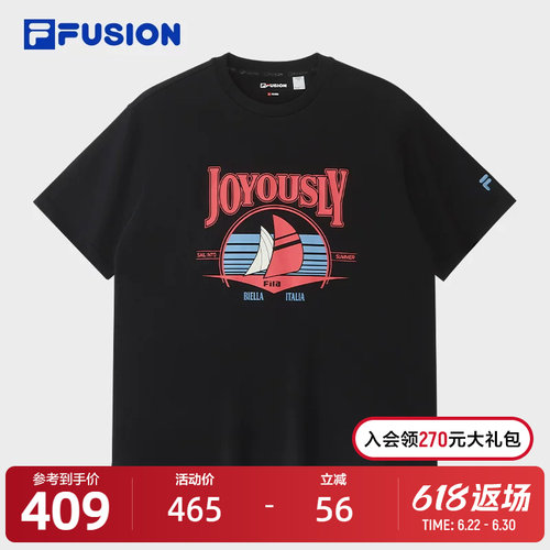 FILAFUSION斐乐男士针织短袖衫