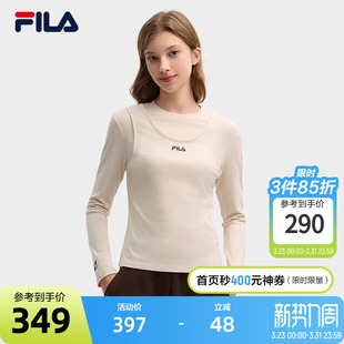 2026春季 衫 新款 时尚 长T FILA 休闲假两件修身 斐乐官方女子针织长袖