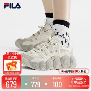 厚底休闲鞋 FILA 男鞋 女鞋 2023冬季 复古运动鞋 斐乐可颂面包老爹鞋