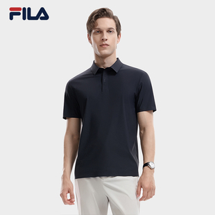2023秋季 FILA POLO衫 斐乐官方男士 简约商务休闲针织上衣 短袖
