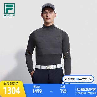 FILA 上衣2023冬简约基础高尔夫运动长T 斐乐官方男士 针织长袖