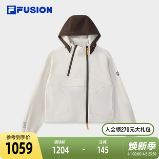 FILA DOE斐乐潮牌梭织外套女2025秋季 新款 宽松连帽上衣 FUSION