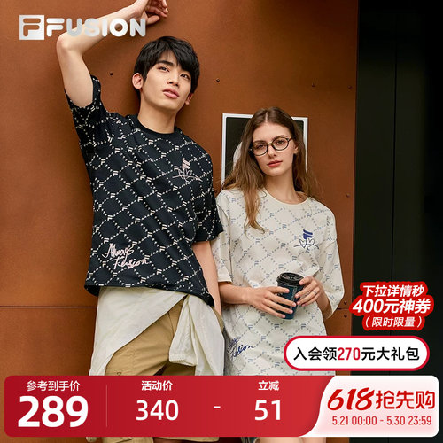 FILAFUSION斐乐短袖T情侣