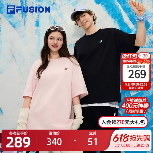 FILAFUSION斐乐中性针织短袖衫
