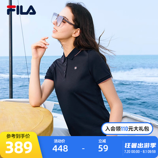 透气商务休闲针织翻领T恤衫 FILA斐乐凉感短袖 新款 POLO衫 女士夏季