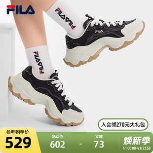 新款 2025夏季 帆布鞋 鱼刺运动鞋 休闲鞋 厚底老爹鞋 FILA斐乐官方女鞋
