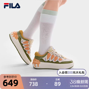 FILA 斐乐官方女鞋秋季新款板鞋萝卜鞋厚底面包鞋休闲鞋运动鞋子