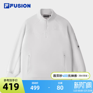 休闲宽松针织上衣 新款 FILA FUSION斐乐潮牌女子套头卫衣2025冬季