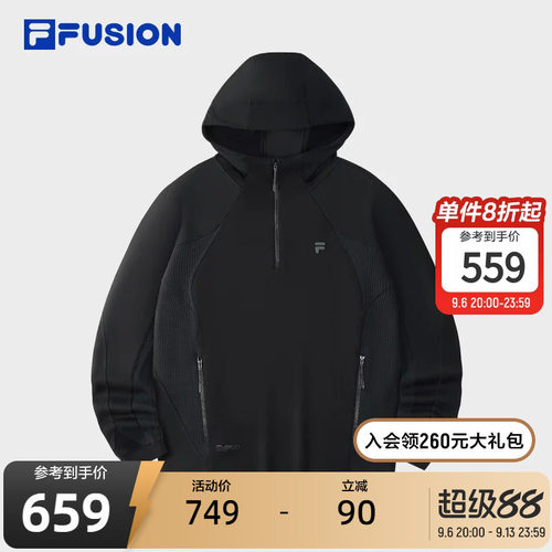 FILAFUSION斐乐男针织连帽上衣