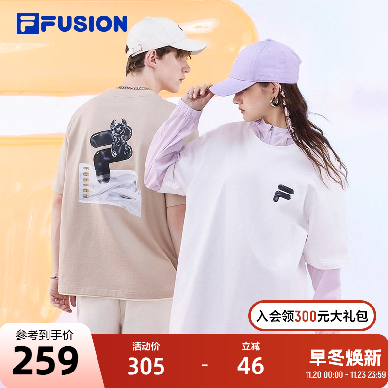 FILAFUSION斐乐情侣短袖T