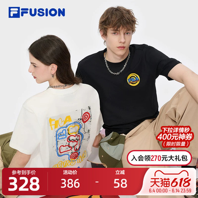 FILAFUSION斐乐情侣短袖T