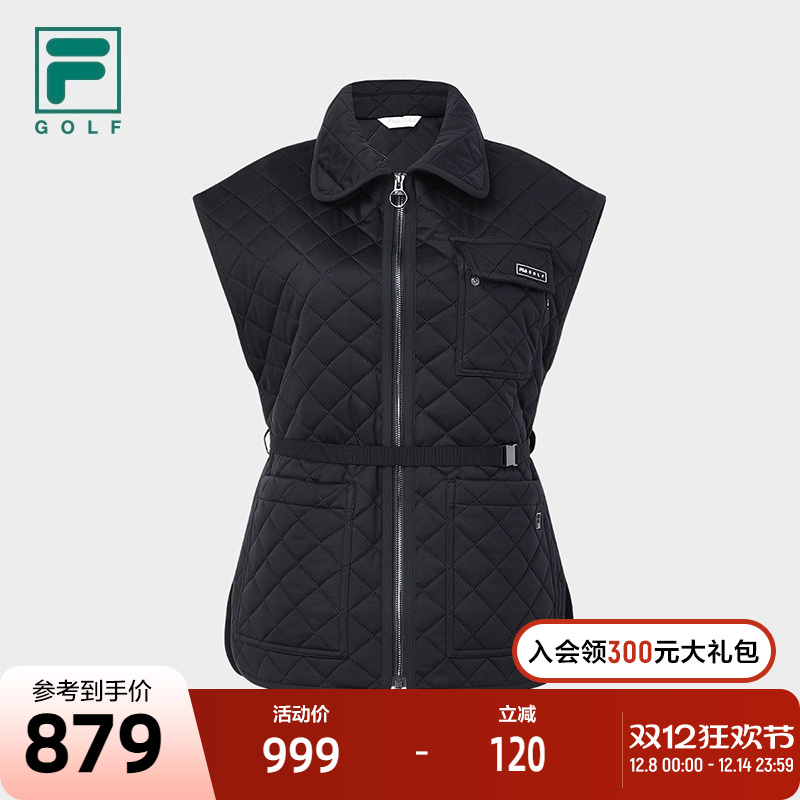 斐乐马甲Fila收腰翻领上衣