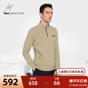 FILA X JAMES JEAN联名系列斐乐官方男子针织长袖T恤2024冬款上衣