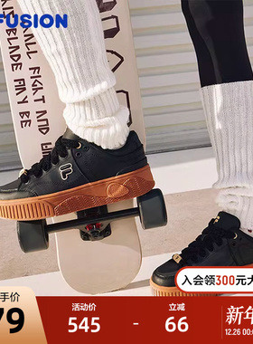 FILA FUSION斐乐潮牌女鞋STACK场下滑板鞋2023冬季新饼干鞋运动鞋