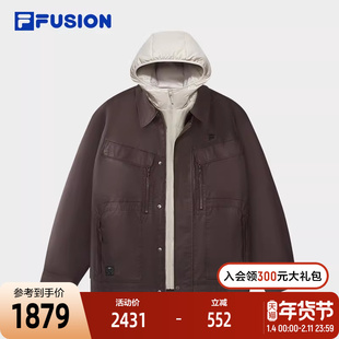 FILA FUSION斐乐潮牌羽绒服两件套男2026春新款休闲宽松夹克外套