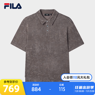 新款 POLO衫 2025夏季 休闲宽松上衣 时尚 斐乐官方男士 FILA 针织短袖