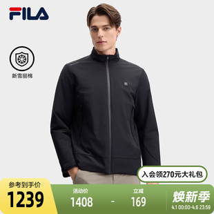 FILA 棉服2025春新款 时尚 休闲简约基础立领保暖外套 斐乐官方男士
