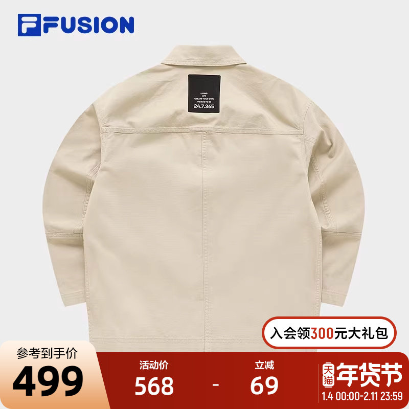 FILA FUSION斐乐潮牌外套衬衫女2024春新款复古工装夹克宽松上衣,运动服/休闲服装,运动茄克/外套,淘宝优惠券,粉丝福利购,淘宝优惠卷
