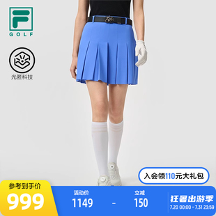 FILA 高尔夫运动基础百褶裙半身裙 斐乐官方女士梭织裙2025夏新款