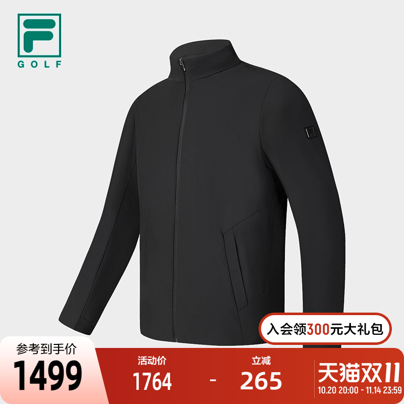FILA 斐乐官方男士棉服2025春季新款高尔夫运动加绒立领保暖外套
