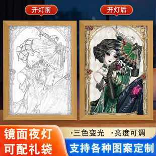第五人格记者红蝶梦之女巫动漫作曲家灯光画板定制礼物镜子相框画