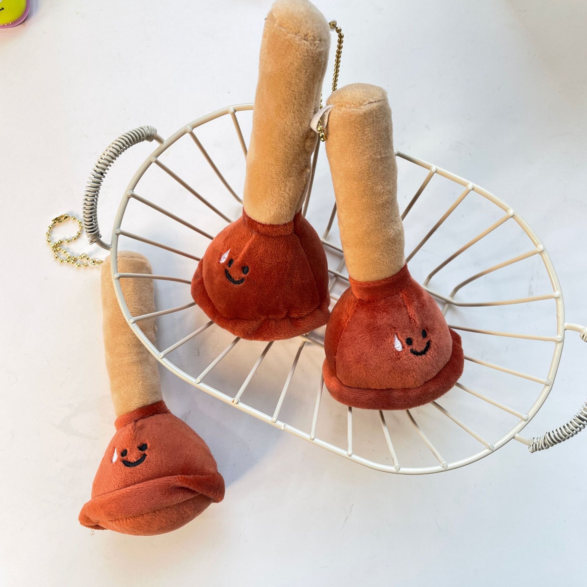 皮搋子挂件可爱毛绒钥匙扣马桶搋子包包特色挂件毛绒皮搋子GJ230