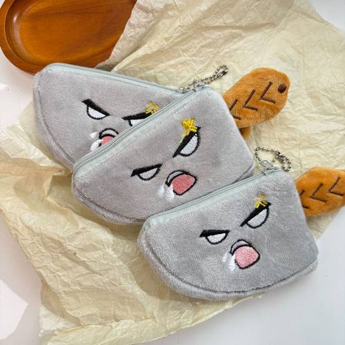 搞怪仿真菜刀毛绒零钱包创意小刀钱包造型硬币包儿童收纳包包挂件