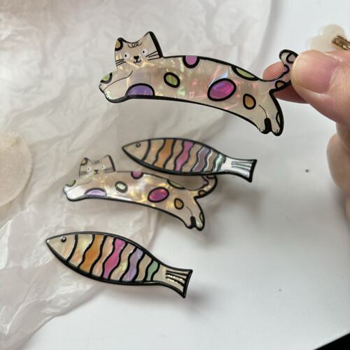 韩版趣味小猫刘海发夹边夹侧边可爱发卡新款后脑勺夹子头饰XF10