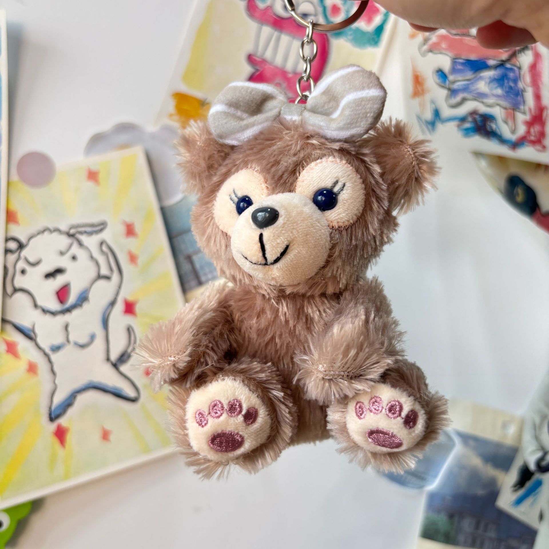可爱网红雪莉枚毛绒玩偶公仔达菲熊毛绒挂件汽车钥匙扣包包挂饰