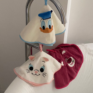 卡通唐老鸭擦手巾可挂式 柔软超强吸水毛巾速干厨房浴室手帕BH059
