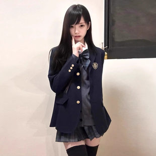 花千猪原创圣研高西装学院风jk制服三粒扣西服外套川岛私布丁熊