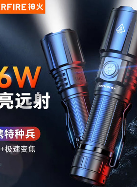 神火3.7V Q8-S伸缩变焦手电筒P90可充电超亮远射户外便携多功能